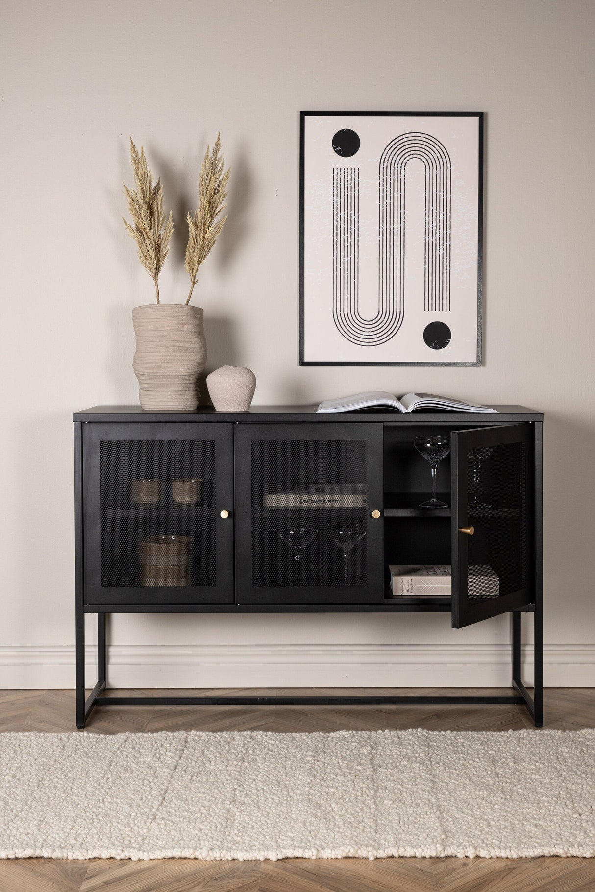 Malla Schrank - schwarz/Stahl - Schränke - ALVAHOME