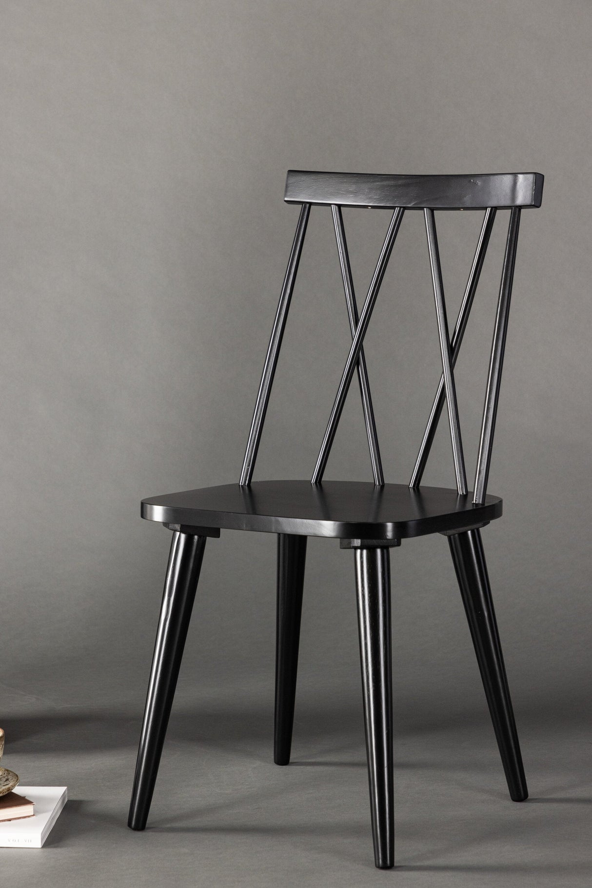 Mariette Esszimmerstuhl - schwarz/Gummiholz - Essstühle - ALVAHOME