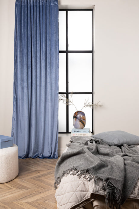 Mary Vorhang - blau/Polyester - Vorhänge - ALVAHOME