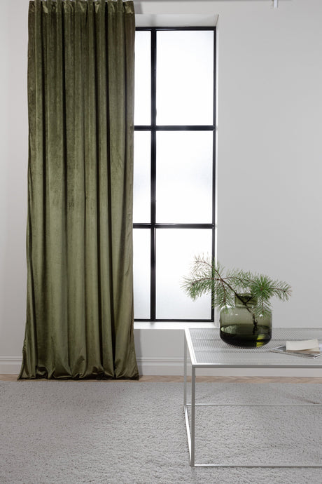 Mary Vorhang - moosgrün/Polyester - Vorhänge - ALVAHOME