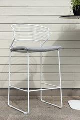 Milano Outdoor - Barhocker - weiß/Stahl - Outdoor - Barhocker - ALVAHOME