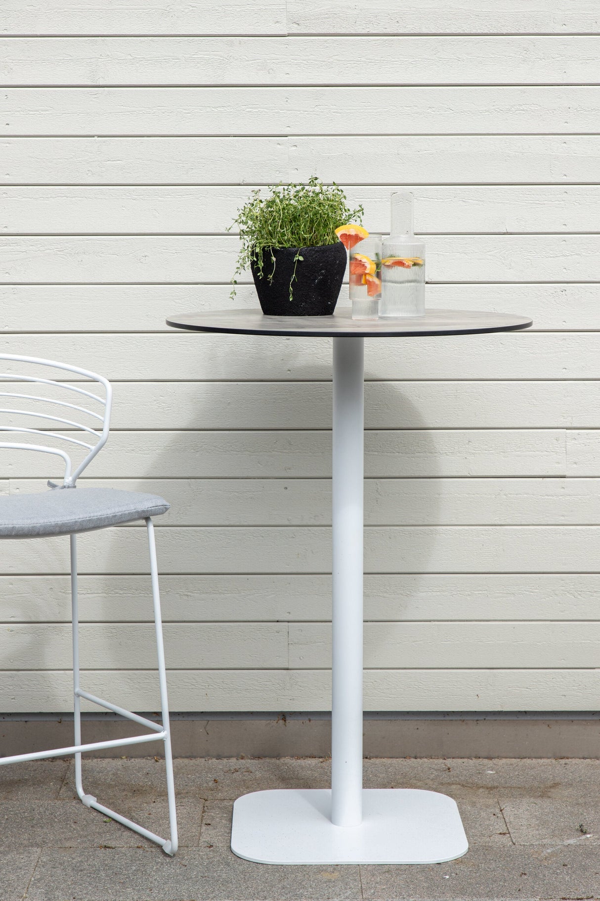 Milano Outdoor - Bartisch - weiß/Aluminum - Outdoor - Bartische - ALVAHOME