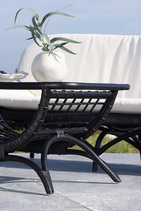 Moana Outdoor - Couchtisch - schwarz/Rattan - Outdoor - Couchtische - ALVAHOME
