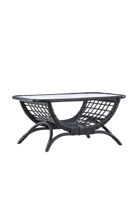 Moana Outdoor - Couchtisch - schwarz/Rattan - Outdoor - Couchtische - ALVAHOME