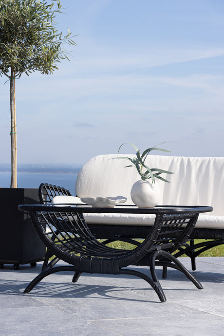 Moana Outdoor - Couchtisch - schwarz/Rattan - Outdoor - Couchtische - ALVAHOME