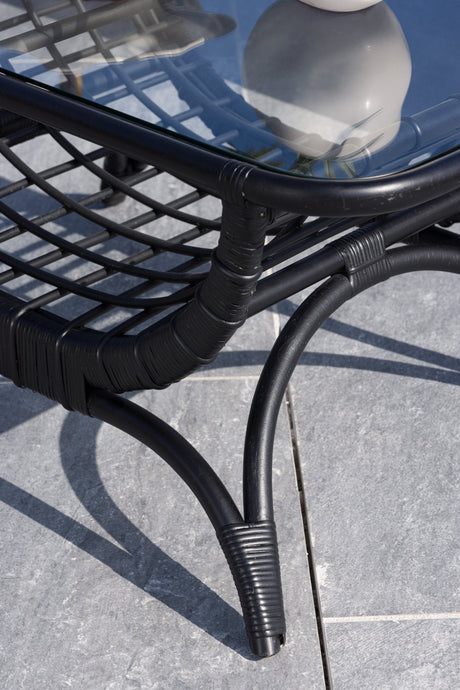 Moana Outdoor - Couchtisch - schwarz/Rattan - Outdoor - Couchtische - ALVAHOME