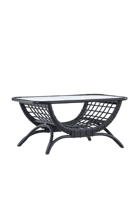 Moana Outdoor - Couchtisch - schwarz/Rattan - Outdoor - Couchtische - ALVAHOME