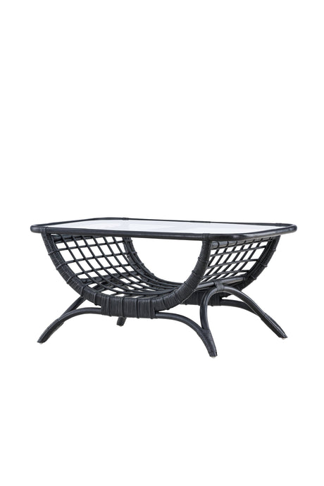 Moana Outdoor - Couchtisch - schwarz/Rattan - Outdoor - Couchtische - ALVAHOME