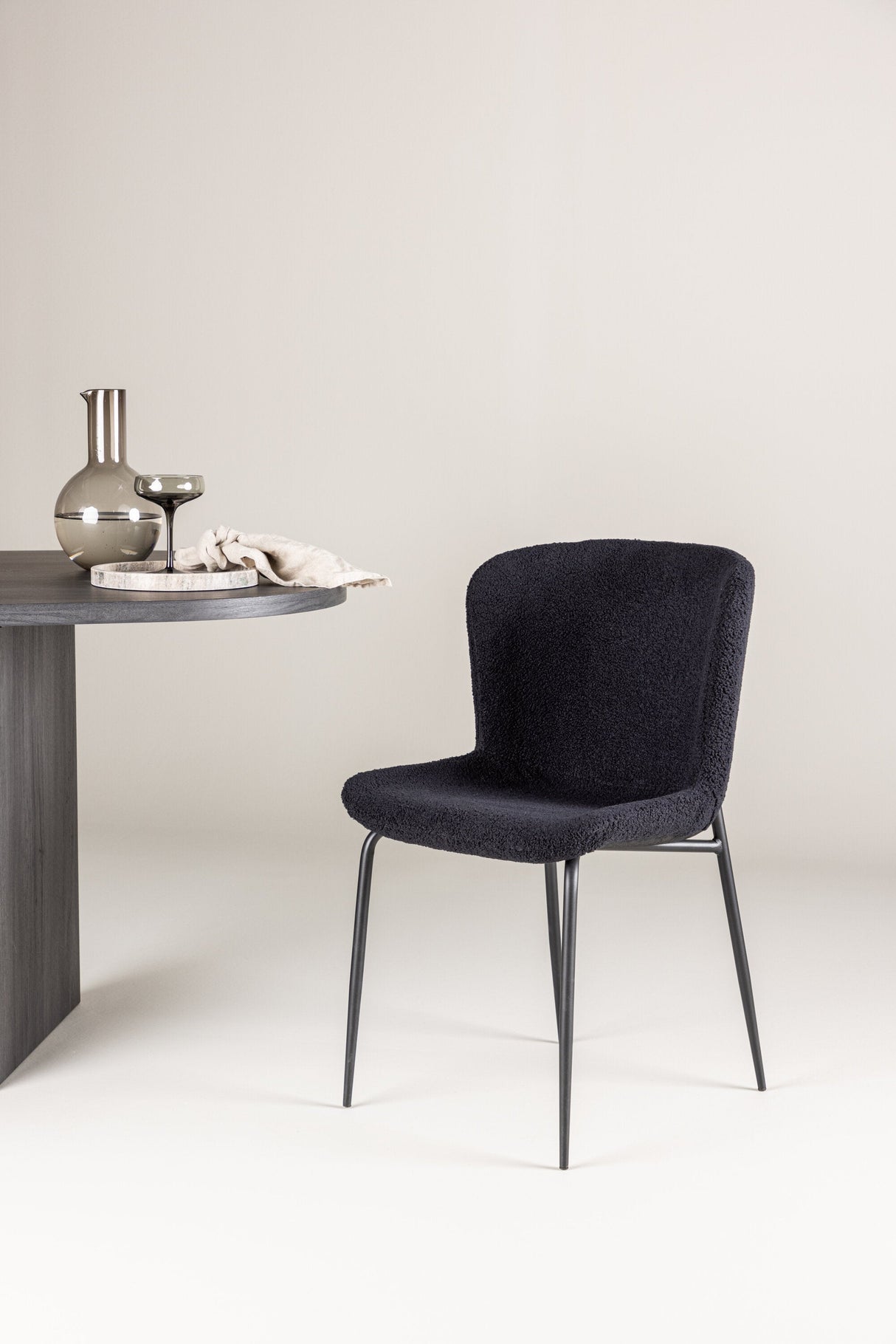 Modesto Esszimmerstuhl - schwarz/Polyester - Teddy - Essstühle - ALVAHOME