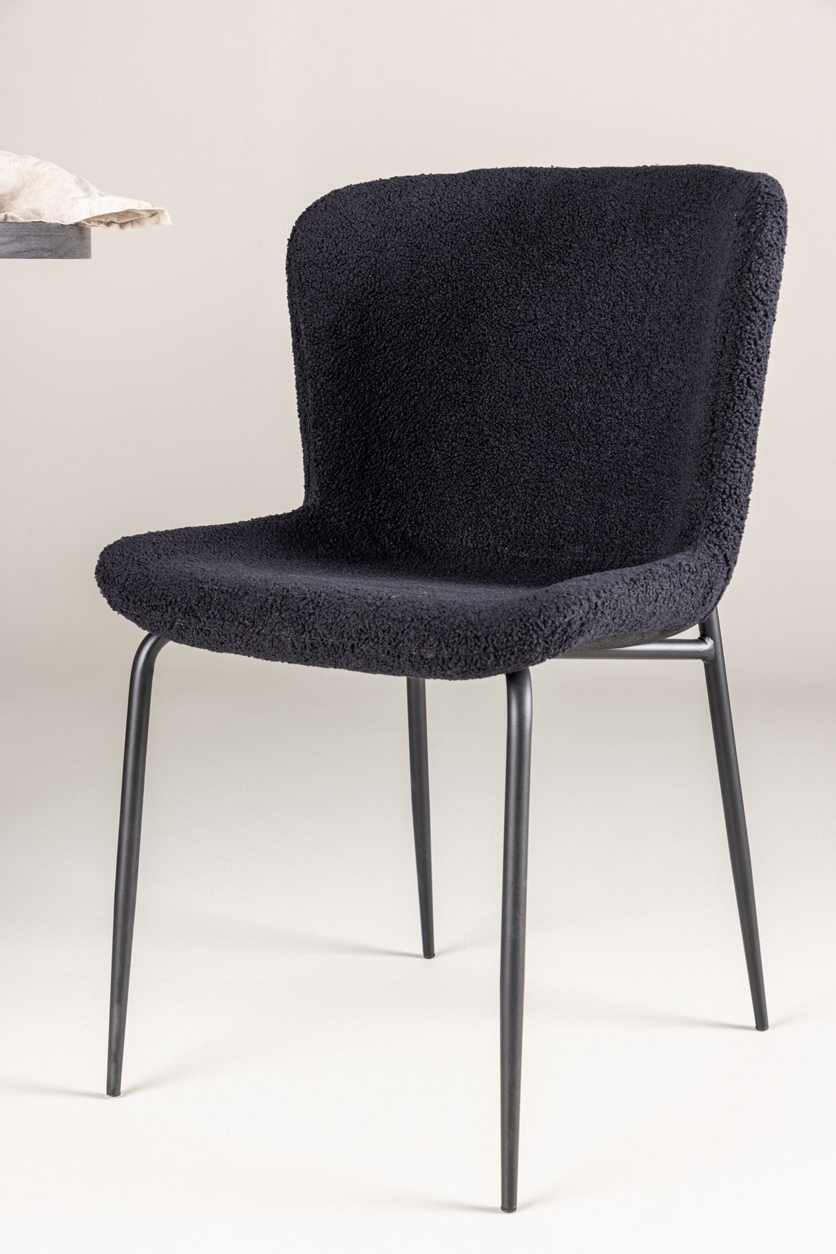 Modesto Esszimmerstuhl - schwarz/Polyester - Teddy - Essstühle - ALVAHOME