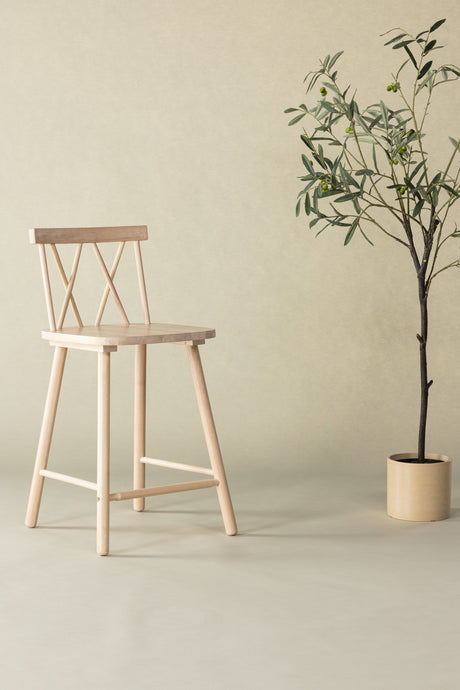 Mollöström Barhocker - white - wash/Gummiholz - Barhocker - ALVAHOME