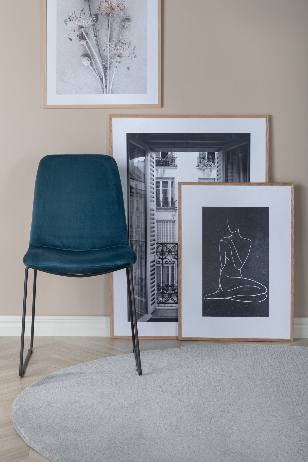 Muce Esszimmerstuhl - blau/Polyester - Samt - Essstühle - ALVAHOME
