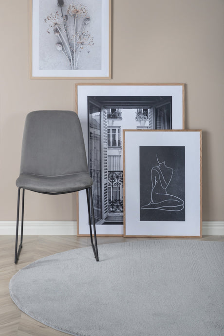 Muce Esszimmerstuhl - grau/Polyester - Samt - Essstühle - ALVAHOME