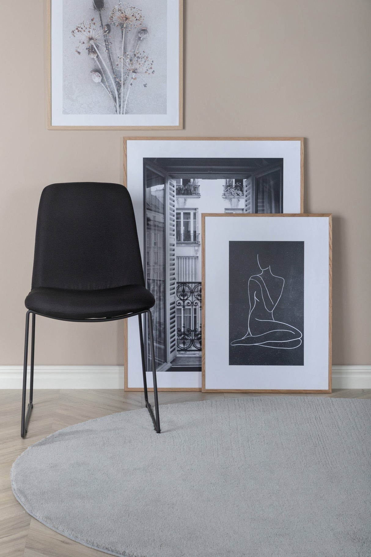 Muce Esszimmerstuhl - schwarz/Polyester - Essstühle - ALVAHOME