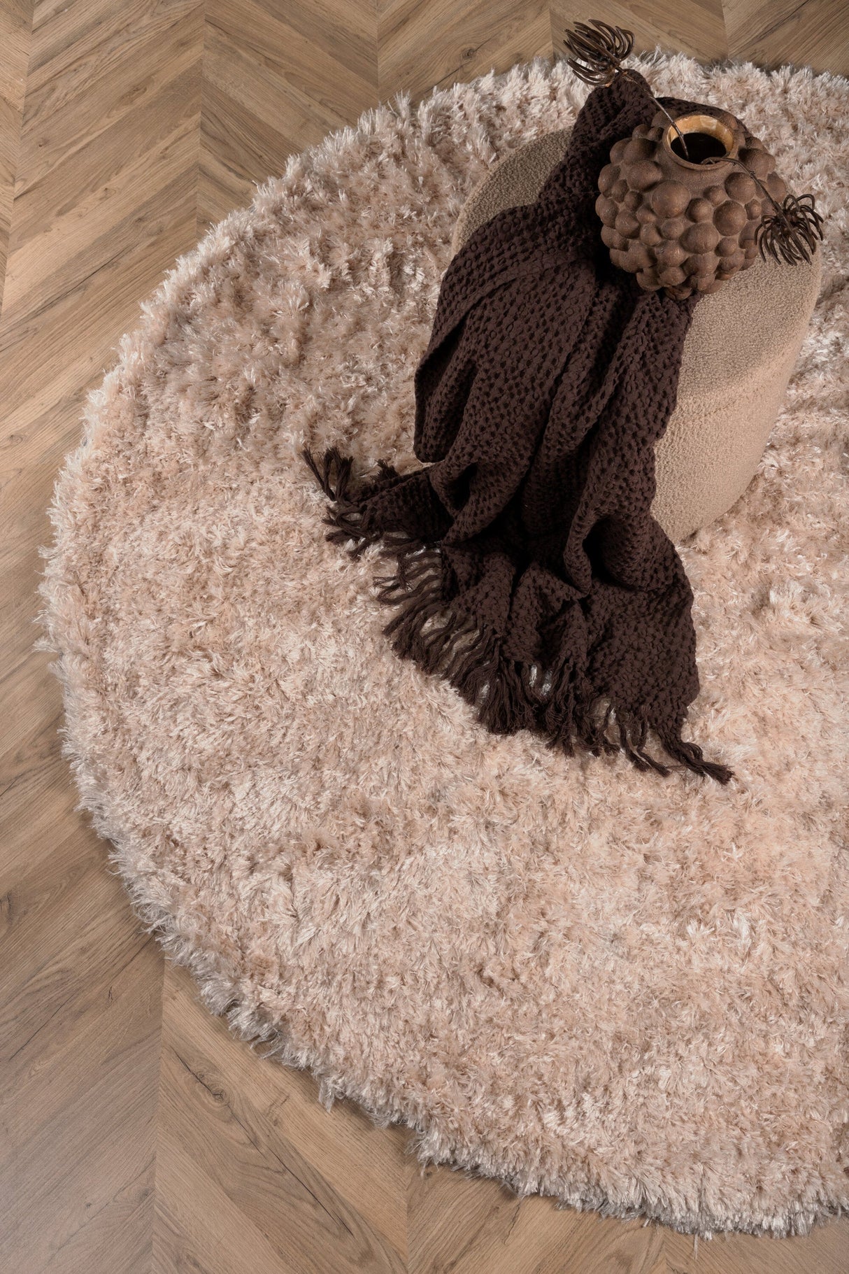 Natta Wohnzimmerteppich - beige/Polyester - Wohnzimmerteppiche - ALVAHOME
