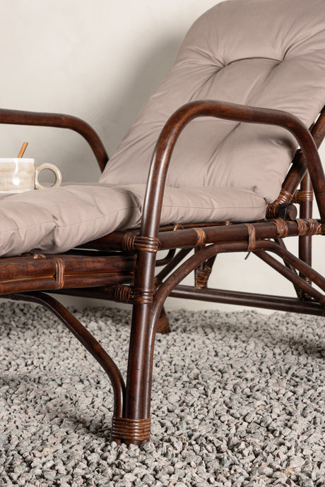 Nella Outdoor Sun - Lounge - Walnuss dunkel/Rattan - Outdoor Sun - Lounges - ALVAHOME