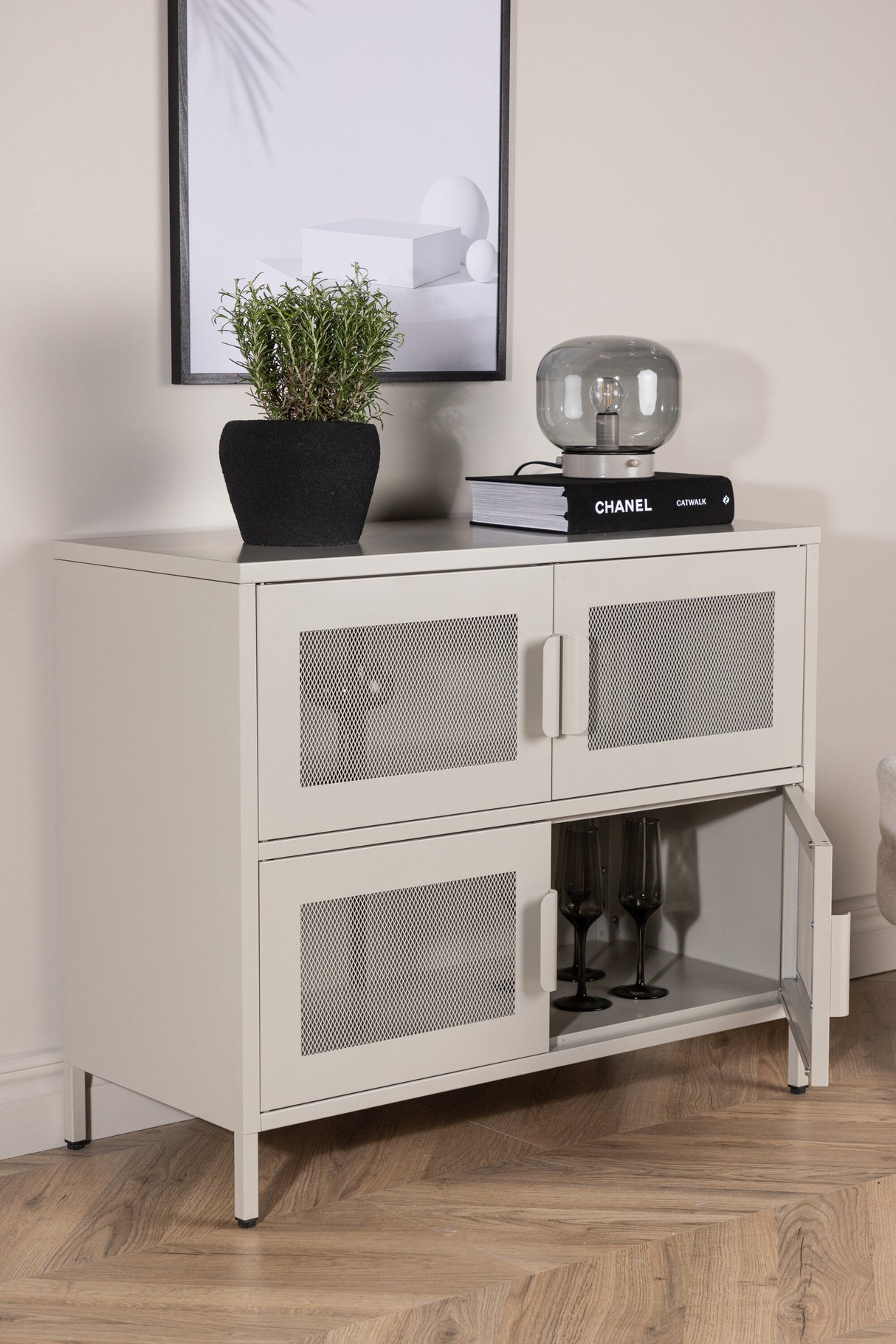 Nett Schrank - beige/Stahl - Schränke - ALVAHOME