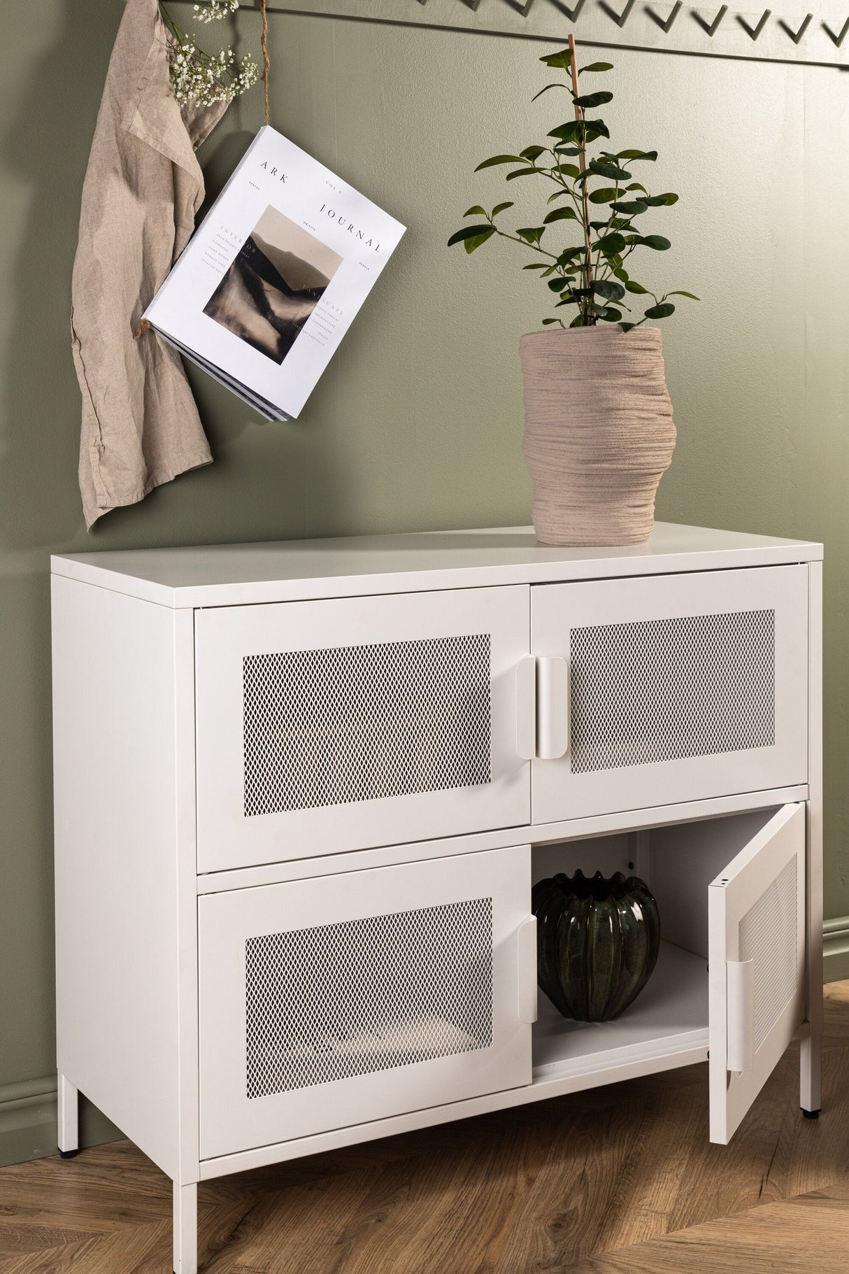 Nett Schrank - weiß/Stahl - Schränke - ALVAHOME
