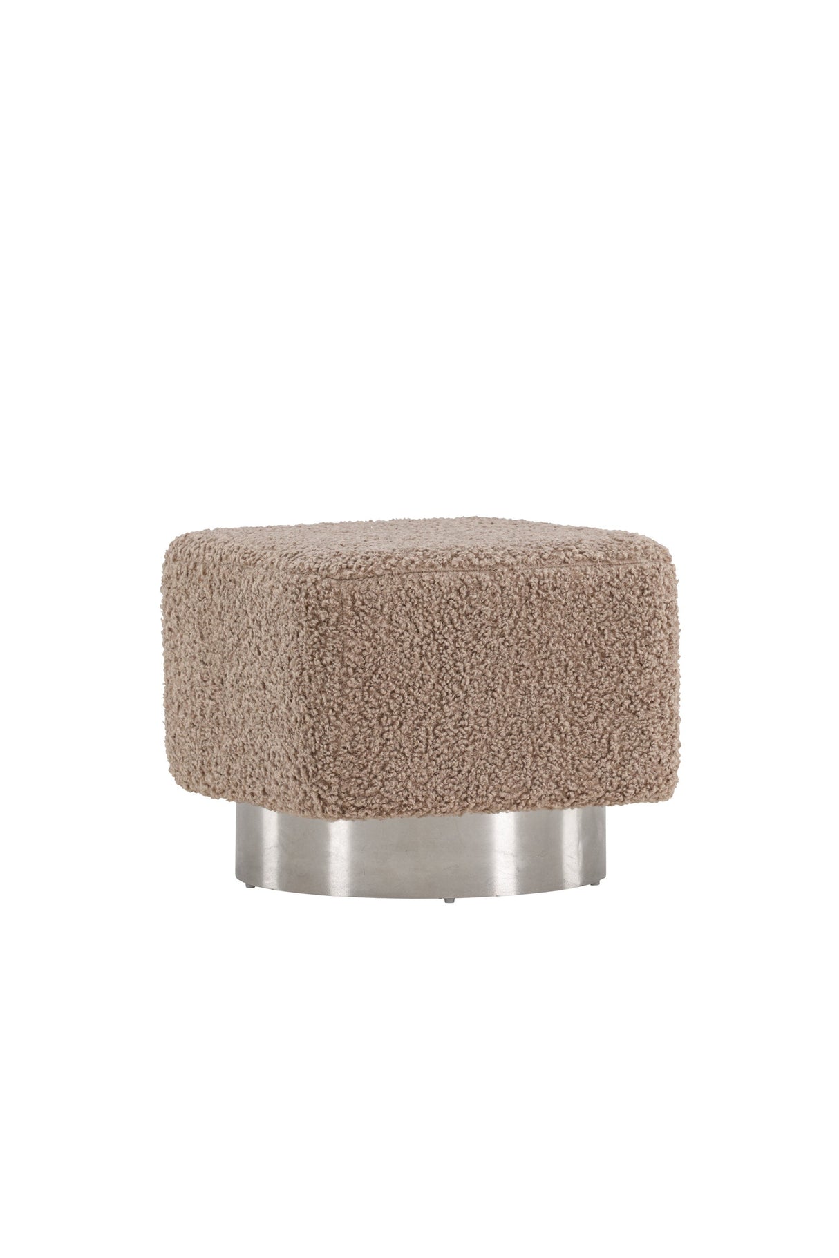 Newton Pouf - braun/Polyester - Teddy - Ottomane / Poufs - ALVAHOME