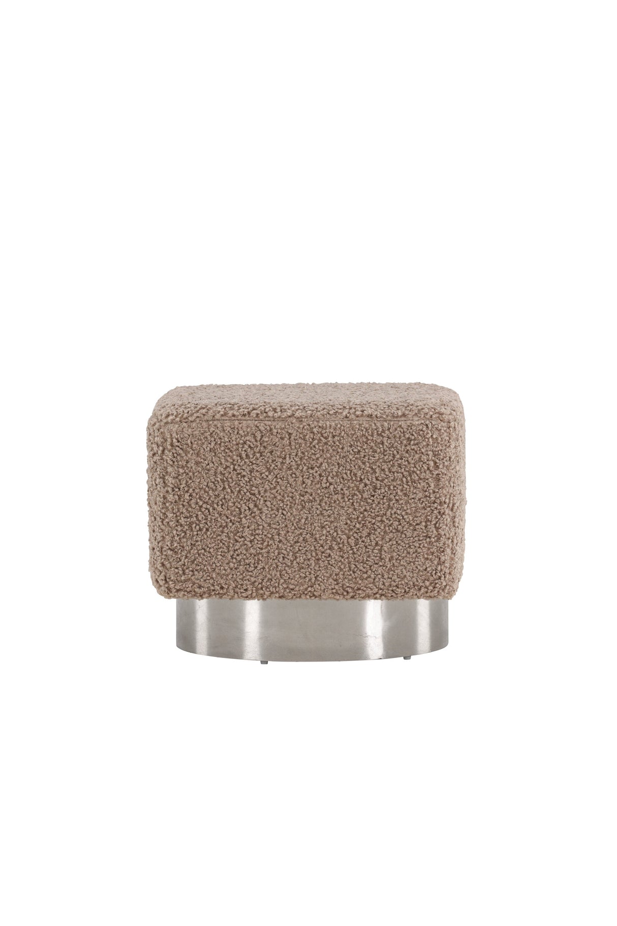 Newton Pouf - braun/Polyester - Teddy - Ottomane / Poufs - ALVAHOME
