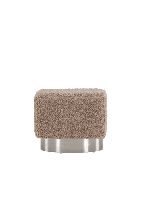 Newton Pouf - braun/Polyester - Teddy - Ottomane / Poufs - ALVAHOME