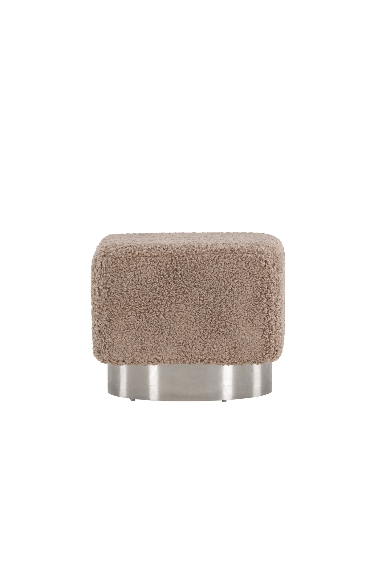 Newton Pouf - braun/Polyester - Teddy - Ottomane / Poufs - ALVAHOME