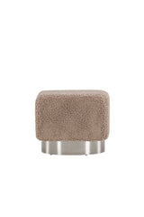 Newton Pouf - braun/Polyester - Teddy - Ottomane / Poufs - ALVAHOME