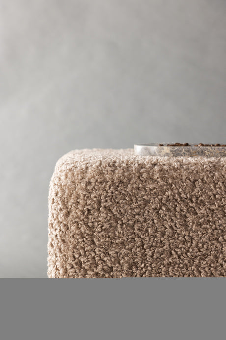 Newton Pouf - braun/Polyester - Teddy - Ottomane / Poufs - ALVAHOME