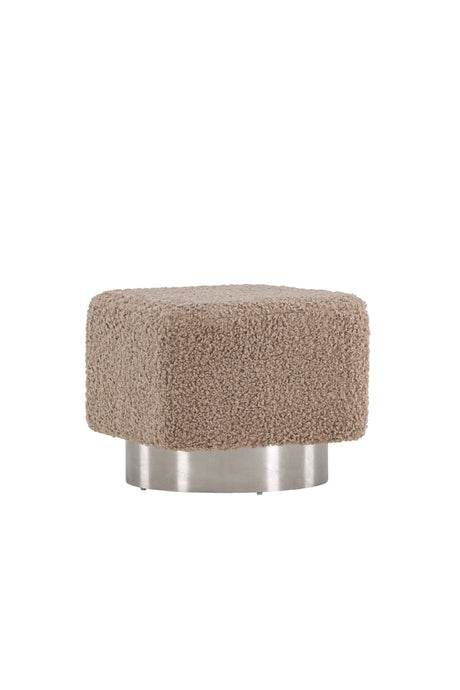 Newton Pouf - braun/Polyester - Teddy - Ottomane / Poufs - ALVAHOME