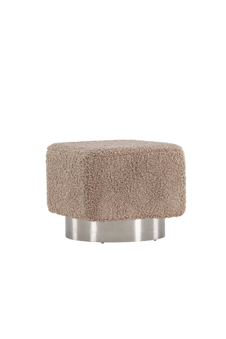 Newton Pouf - braun/Polyester - Teddy - Ottomane / Poufs - ALVAHOME