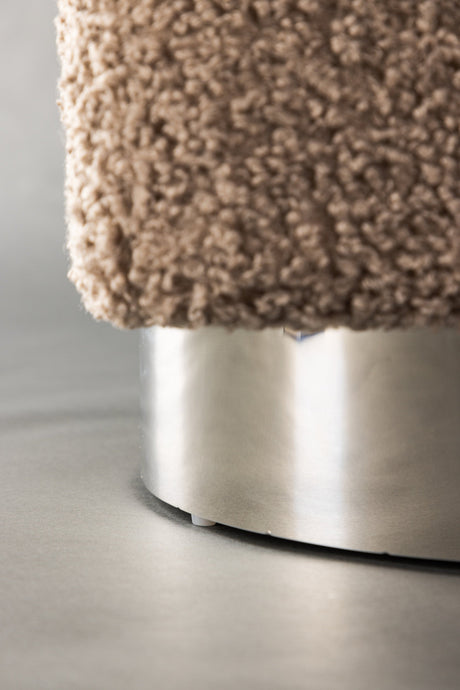 Newton Pouf - braun/Polyester - Teddy - Ottomane / Poufs - ALVAHOME