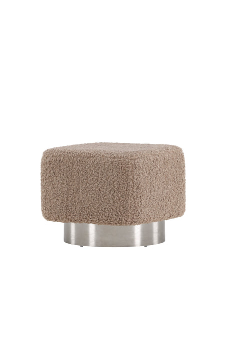 Newton Pouf - braun/Polyester - Teddy - Ottomane / Poufs - ALVAHOME