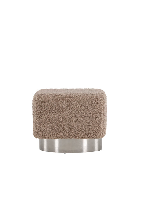 Newton Pouf - braun/Polyester - Teddy - Ottomane / Poufs - ALVAHOME