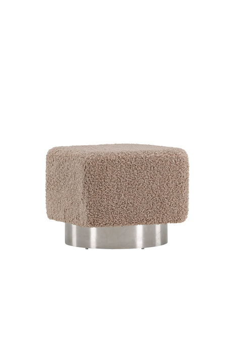 Newton Pouf - braun/Polyester - Teddy - Ottomane / Poufs - ALVAHOME