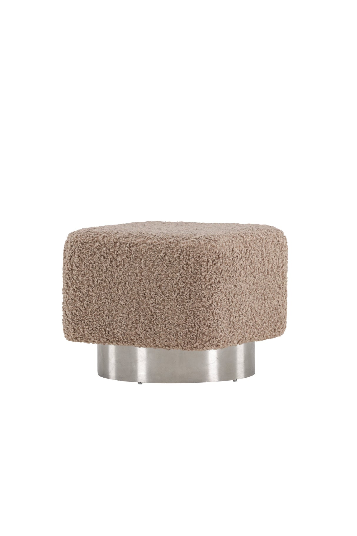 Newton Pouf - braun/Polyester - Teddy - Ottomane / Poufs - ALVAHOME