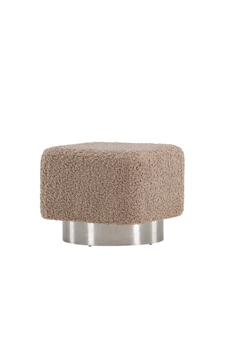 Newton Pouf - braun/Polyester - Teddy - Ottomane / Poufs - ALVAHOME