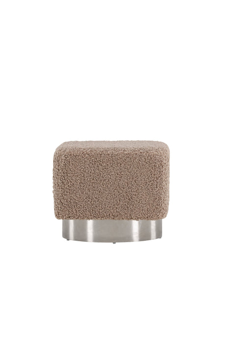 Newton Pouf - braun/Polyester - Teddy - Ottomane / Poufs - ALVAHOME