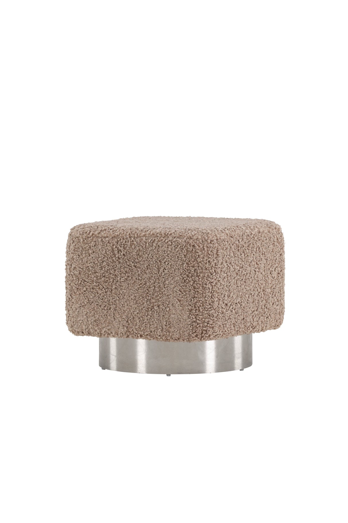 Newton Pouf - braun/Polyester - Teddy - Ottomane / Poufs - ALVAHOME