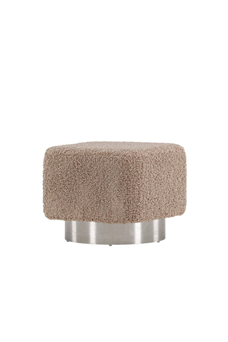Newton Pouf - braun/Polyester - Teddy - Ottomane / Poufs - ALVAHOME