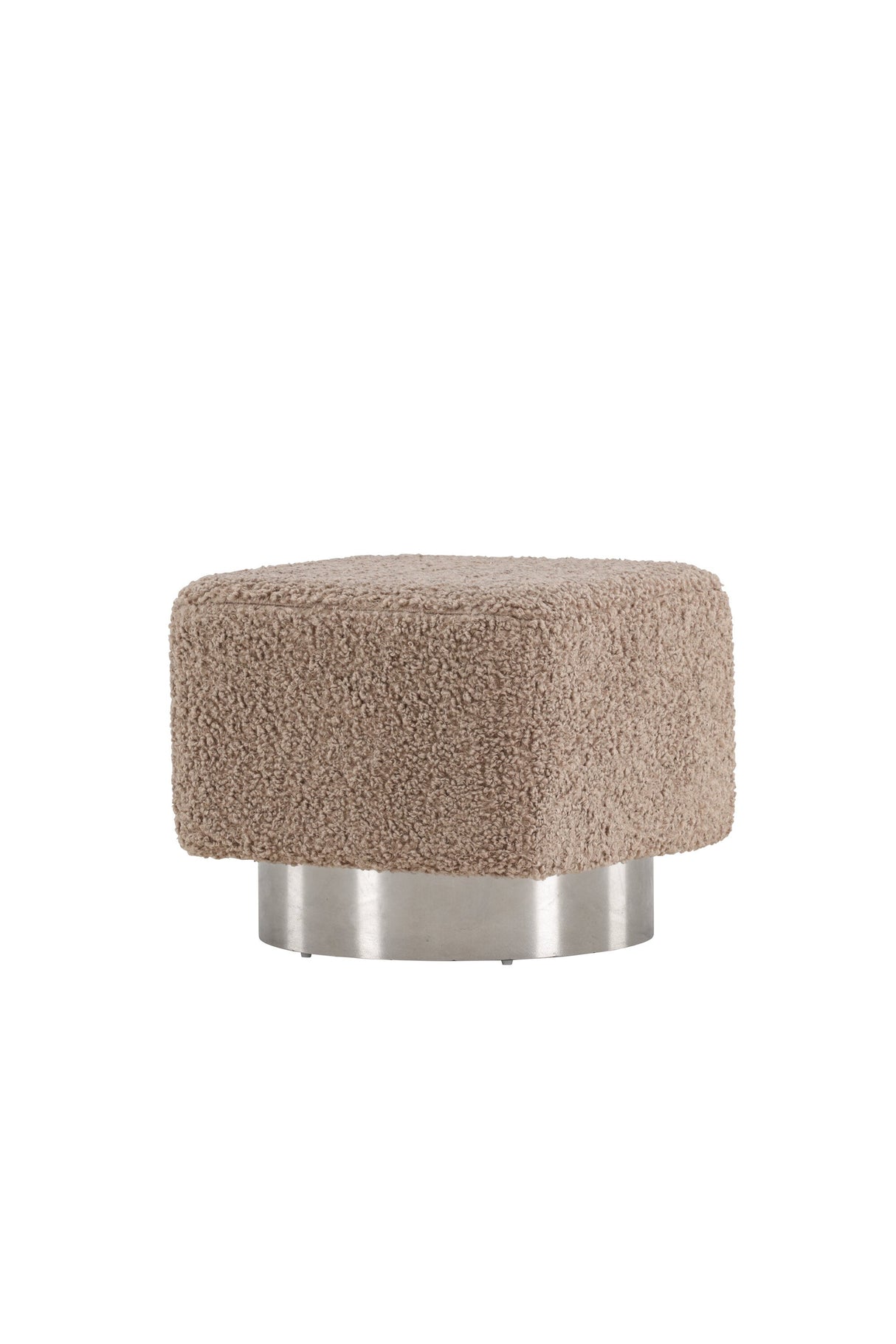 Newton Pouf - braun/Polyester - Teddy - Ottomane / Poufs - ALVAHOME