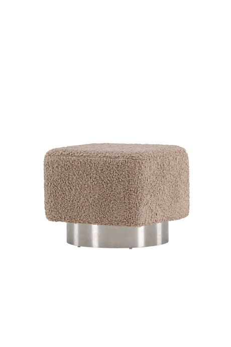 Newton Pouf - braun/Polyester - Teddy - Ottomane / Poufs - ALVAHOME
