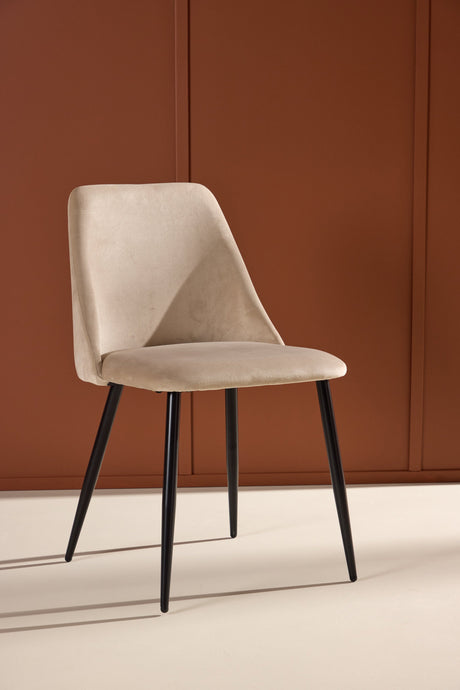 Night Esszimmerstuhl - beige/Polyester - Samt - Essstühle - ALVAHOME