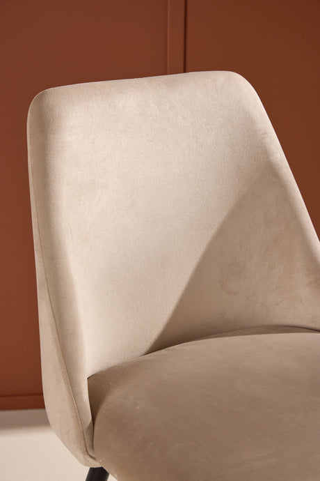 Night Esszimmerstuhl - beige/Polyester - Samt - Essstühle - ALVAHOME