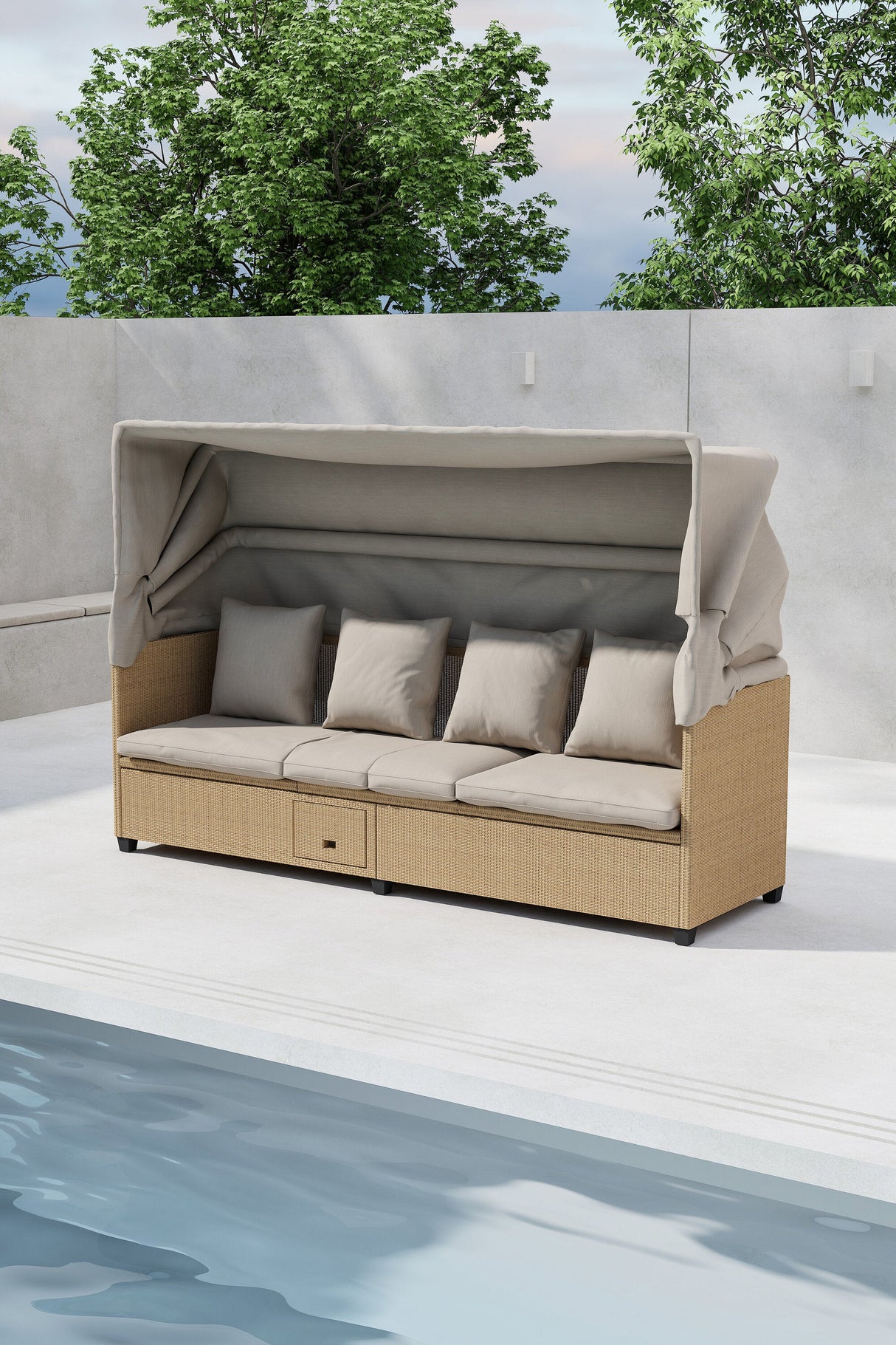 Nopy Outdoor Sun - Lounge - beige/Weidengeflecht - Outdoor Sun - Lounges - ALVAHOME