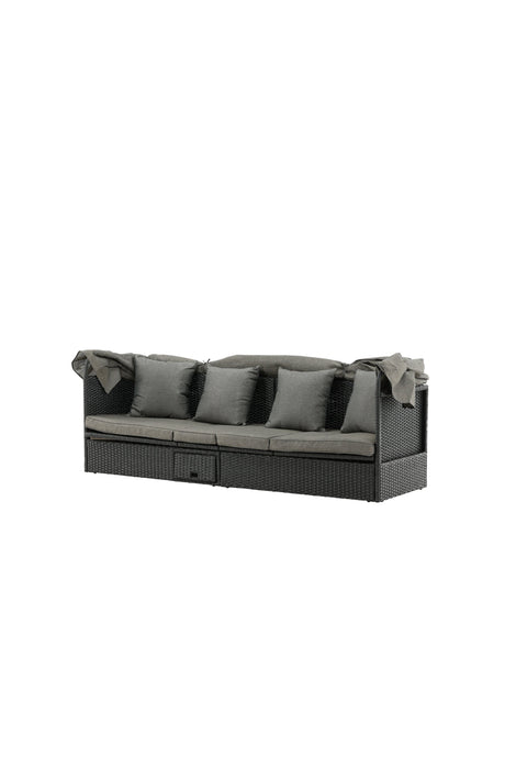 Nopy Outdoor Sun - Lounge - schwarz/Weidengeflecht - Outdoor Sun - Lounges - ALVAHOME