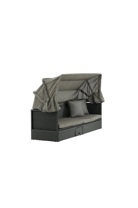 Nopy Outdoor Sun - Lounge - schwarz/Weidengeflecht - Outdoor Sun - Lounges - ALVAHOME