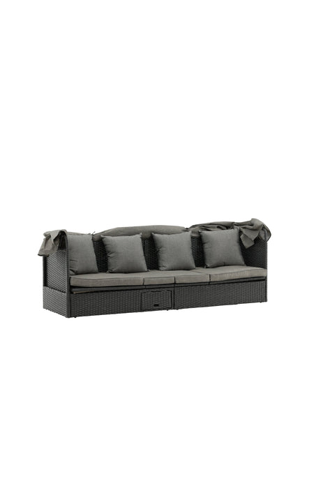 Nopy Outdoor Sun - Lounge - schwarz/Weidengeflecht - Outdoor Sun - Lounges - ALVAHOME