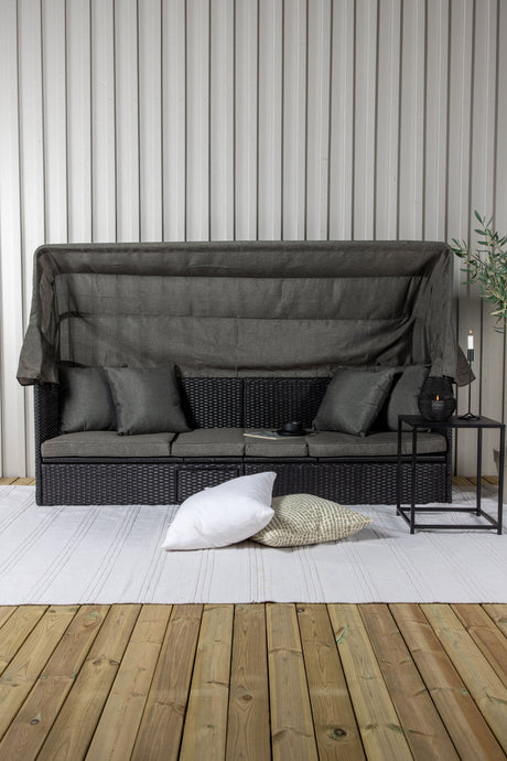 Nopy Outdoor Sun - Lounge - schwarz/Weidengeflecht - Outdoor Sun - Lounges - ALVAHOME