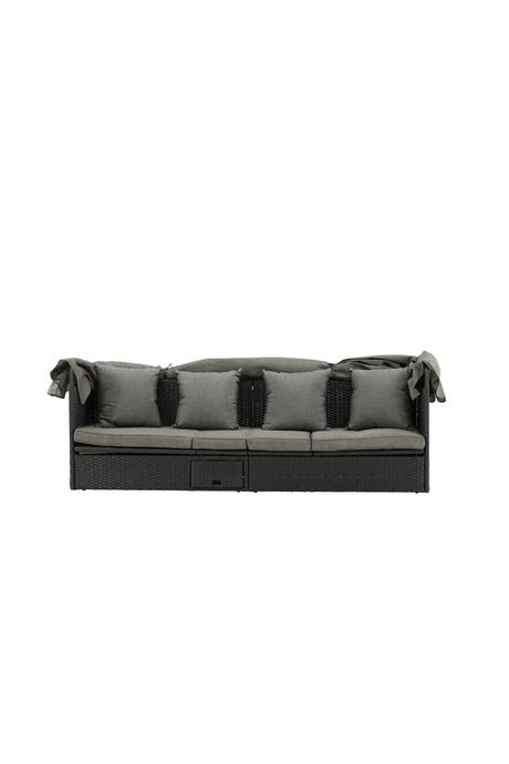 Nopy Outdoor Sun - Lounge - schwarz/Weidengeflecht - Outdoor Sun - Lounges - ALVAHOME