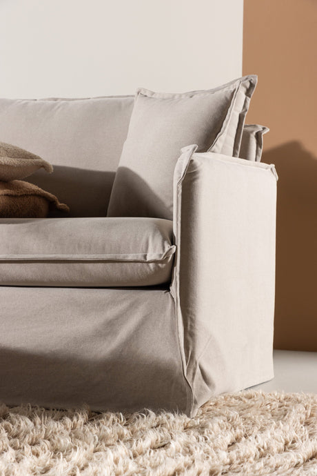 Nova 3 - Sitzer Sofa - braun/Polyester - Leinen - 3 - Sitzer Sofas - ALVAHOME